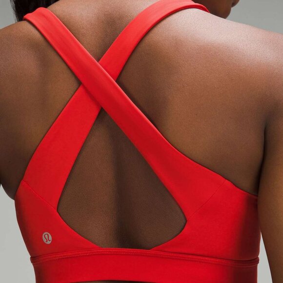 Lululemon Envital Sports Bra with Cross Back Medium Support - Size 12 in Red - Picture 8 of 9